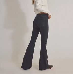 Free People Penny Pull On Wide Leg Women's Black Flared Jeans Sz 31